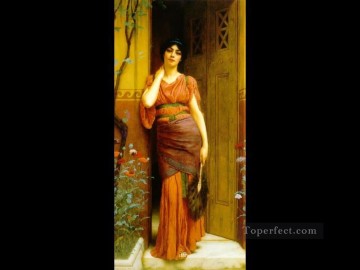  classicist Canvas - the Garden Door 1901 Neoclassicist lady John William Godward